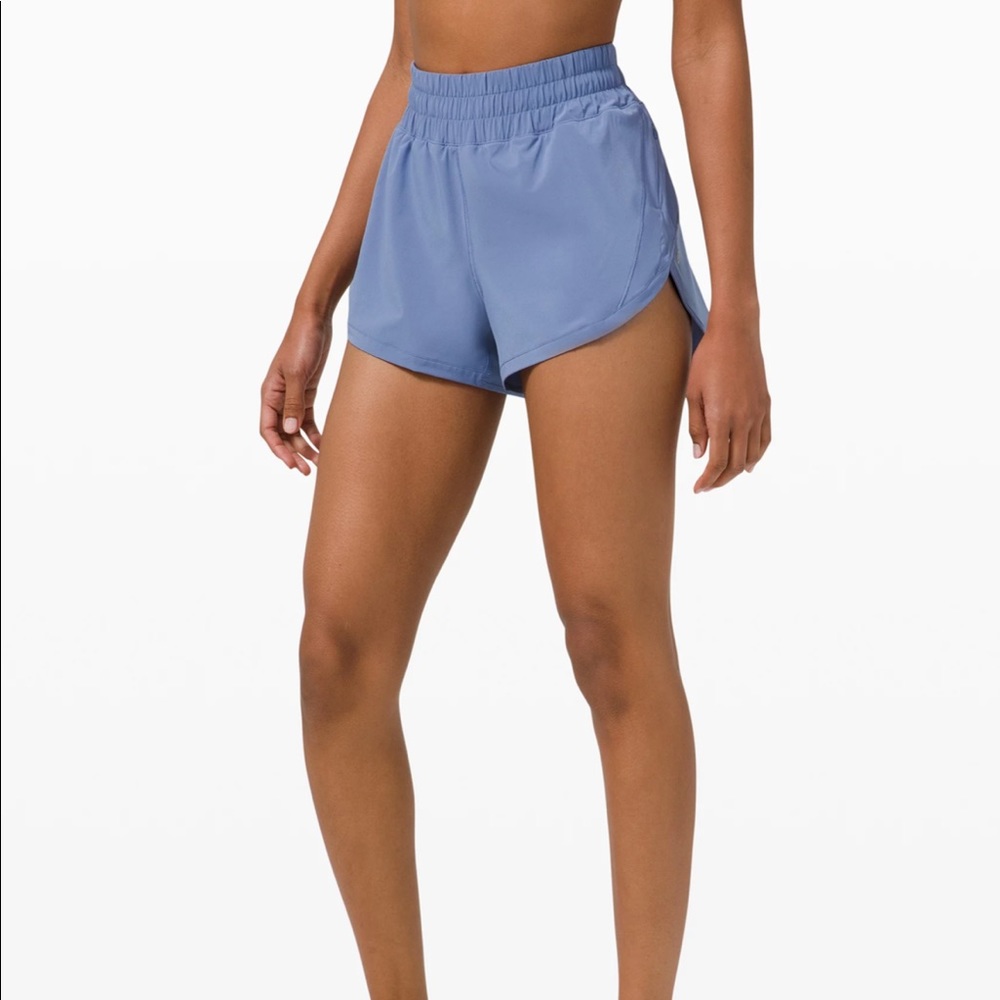 Lululemon Track That High Rise Short 3 inch in blue size 2